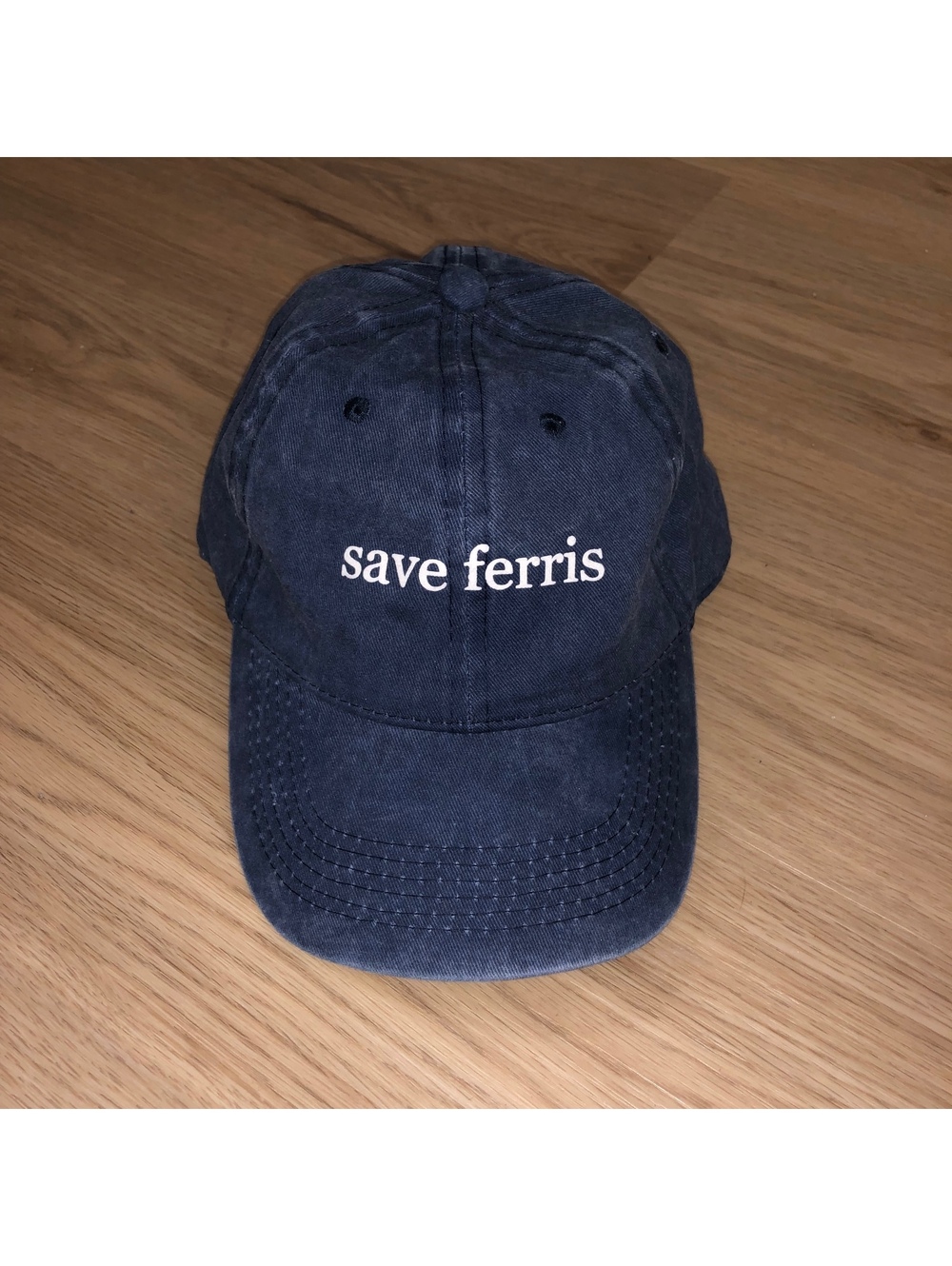 SAVE FERRIS BUELLERS DAY OFF MOVIE DENIM BLUE JEAN HAT CAP ADJUSTABLE